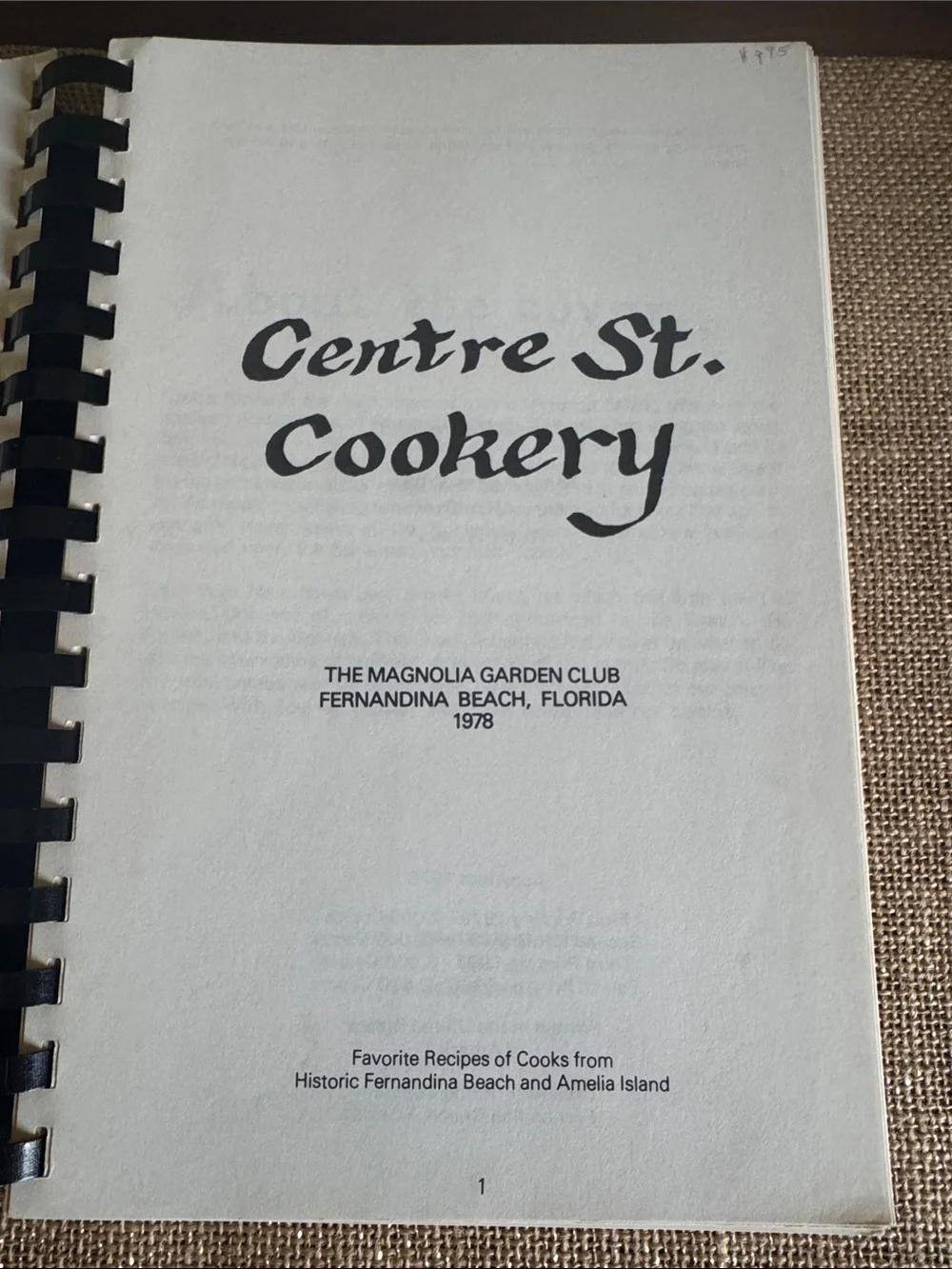 Centre St. Cookery Fernandina Beach FL Cookbook Recipe